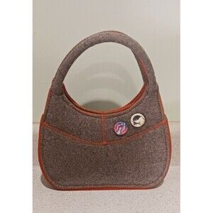 Helen Kaminski Orange Gray Felt wool Mosman mini handbag purse Sydney AUS